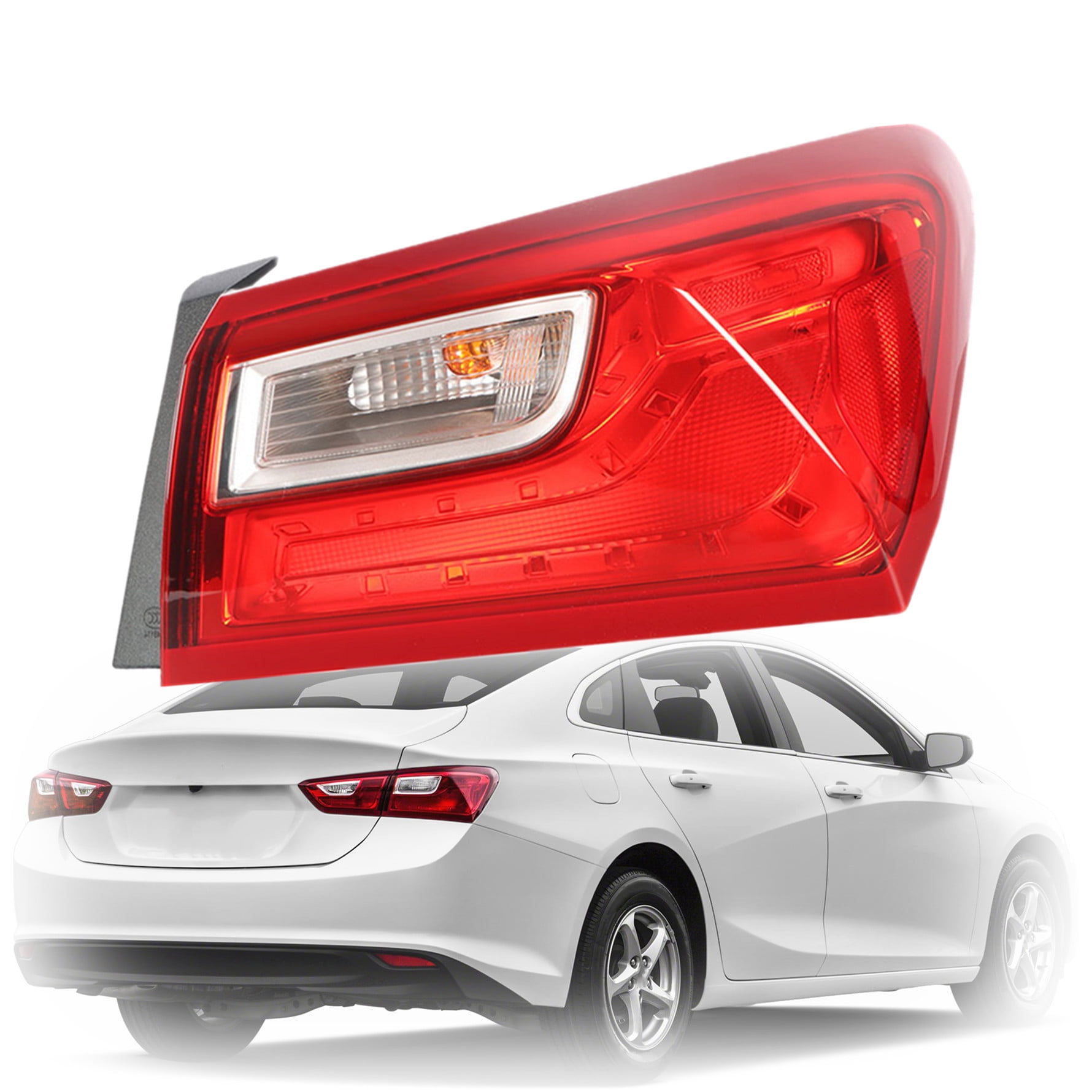 Outer Passenger Side Rear Brake Tail Light Assembly Replacement for 2016-2020 Chevy Malibu Right Tail Lamp 84132377 GM2805122