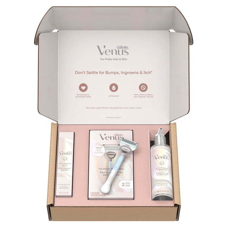 Venus Female Shaving Set with Razor, 2-in-1 Cleanser and Soothing