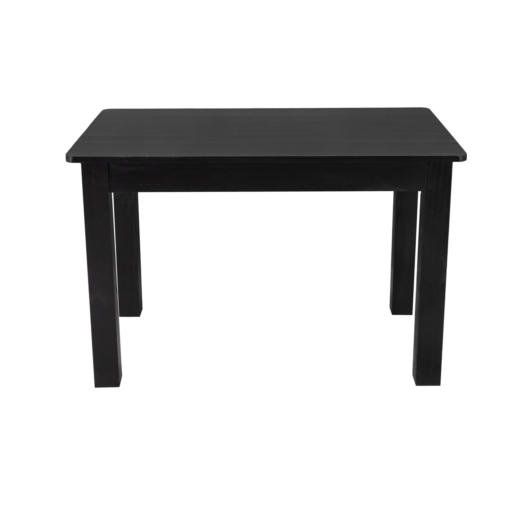 Emma + Oliver 46" x 30" Rectangular Black Wash Solid Pine Farm Dining Table
