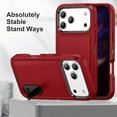 thumbnail image 2 of Allytechgroup Case Compatible with iPhone 17 Pro with Hidden Kickstand, [Military Grade Drop Protection] Soft TPU Hard PC Bumper Non-Slip Shockproof Full Protective Case, Red+Black, 2 of 8