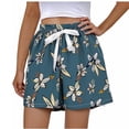 thumbnail image 5 of Tnhcen Women's Pajama Shorts Casual Print Elastic Waist Free Size Home Wear Polyester Lounge Shorts Lightweight Breathable 5-Inch Inseam Sleepwear – Women's Night & Lounging Pants, 5 of 5