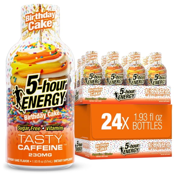 5-hour ENERGY Extra Strength Shots, Birthday Cake Flavor - Confetti Craze, 1.93 oz, 24 count