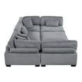thumbnail image 4 of Lexicon Traverse 6-Piece Corduroy Modular Sectional with Ottoman in Gray, 4 of 8