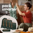 thumbnail image 6 of Compression Packing Cubes for Travel - Luggage and Backpack Organizer Packaging Cubes for Clothes (Green and Brown, 6Piece), 6 of 9
