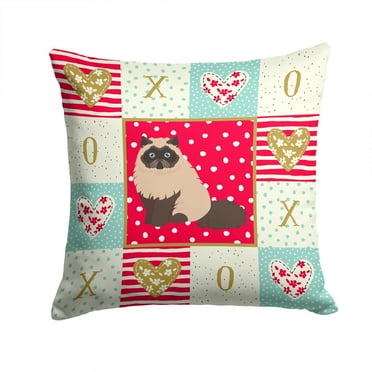 Colorpoint Persian Hymalayan Cat Love Fabric Decorative Pillow
