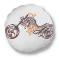 thumbnail image 1 of Colorful Motorcycle Art Grain Outline Round Throw Pillow Home Decoration Cushion, 1 of 3