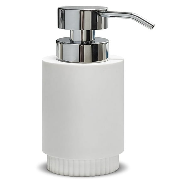 Soap Dispenser for Bathroom, 10oz Resin Hand Lotion Liquid Dispenser Easy-to-Press with Reusable Plastic Pump for Shampoo Bathroom Kitchen Countertop Rust-Proof, White
