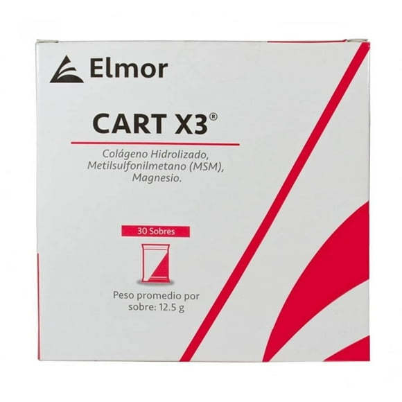 Suplemento alimenticio Cart X3 colágeno hidrolizado 30 sobres 12.5 g c/u