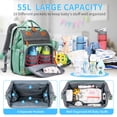thumbnail image 7 of Kabaqoo Baby Diaper Bag Backpack, Newborn Baby Backpack with Changing Station & USB Charging Port Green, 7 of 7