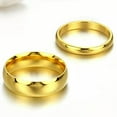 thumbnail image 2 of 18K Gold Plated Titanium Steel Band Mens Women's Engagement Party Ring Size 5-14, 2 of 9