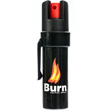 Burn Pepper Spray - 0.84 fl oz with Security Clip - Black