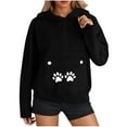 thumbnail image 4 of Levmjia Womens Hooded Sweatshirts Fashion Printed Round Neck Long Sleeve Casual Pullover Tops Work Home Soft Comfortable Breathable Holiday Everyday Wear, 4 of 7
