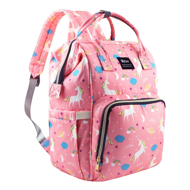 Unicorn Diaper Bag Backpack, Large Capacity Nursing Bag Waterproof Wide