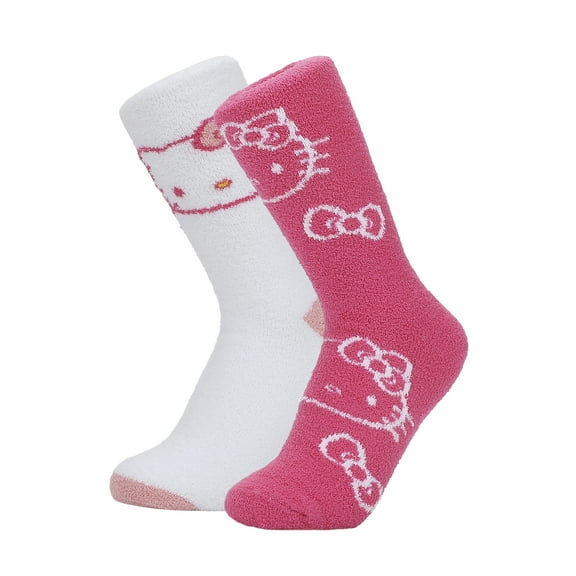 Hello Kitty Logo Print Women's Chenille Cozy Crew Socks