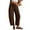 Brown, variant on Sanbonepd Capri Pants for Women Women's Corduroy Pants Barrel Mid Elastic Waist Pants Casual Wide Leg Baggy Trouser With Pockets