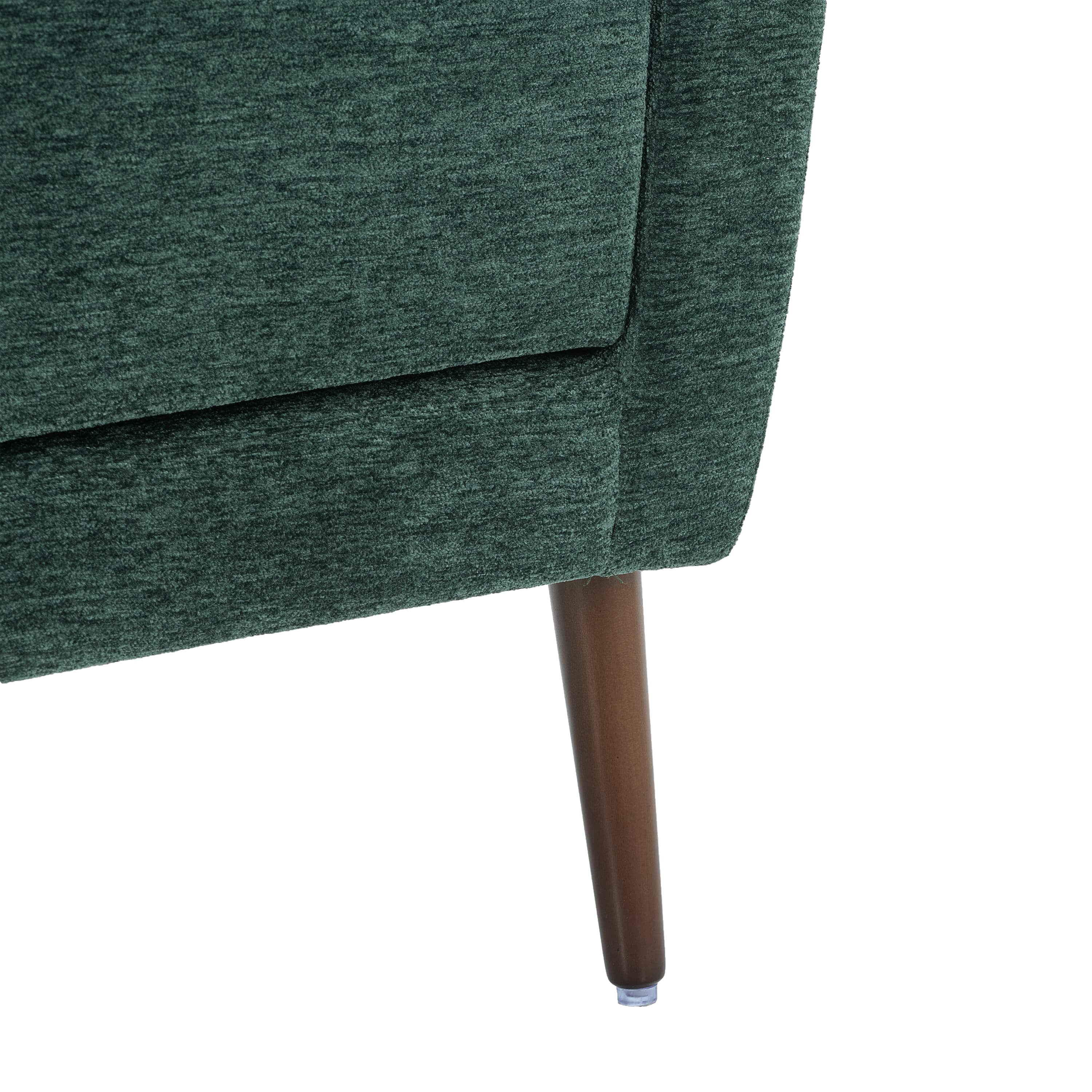 Aukfa Modern Accent Chairs,Chenille Arm Chairs for Living Room w/ Pillow for Bedroom,Blackish Green