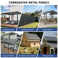 thumbnail image 3 of 20PCS 111ft² Metal Roofing Panels 42.52”x 18.9” Corrugated Metal Sheets Galvanized Exterior Siding Roofing Materials for Outdoor House Garages Sheds Pergola Gazebo Chicken Coop Stables, Grey, 3 of 7