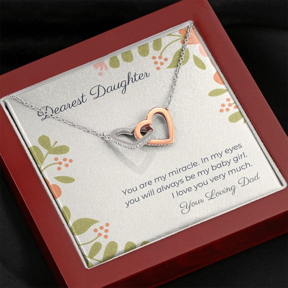 Dearest Daughter Interlocking Hearts Necklace