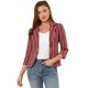 thumbnail image 1 of INSPIRE CHIC Blazer De Solapa Con Muescas Y Mangas 3/4 A Rayas Para Mujer rojo XS, 1 of 6