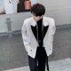 thumbnail image 2 of Chaqueta para Hombre Abrigos Fiesta Negro Blanco Hombre Trajes y Blazers Moda Lujo Diseñador Nuevo en Simple Botonadura Ropa Vintage, 2 of 4