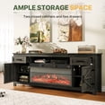 thumbnail image 4 of LazySunsets 70" Electric Fireplace TV Stand for TVs Up to 80 Inches,Farmhouse Media Console with 36" Color Changing Fireplace Insert, Barn Doors,Drawers & Adjustable Storage Shelves,Gray, 4 of 7