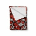 thumbnail image 2 of Floral Soft Flannel Fleece Blanket, Rose Flowers Vintage Design Elements Petals Leaves Love Themed Valentines Image, Cozy Plush for Indoor and Outdoor Use, 70" x 90", Red Grey Black, by Ambesonne, 2 of 6