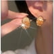thumbnail image 2 of Pendientes de cristal color champán, pendientes ligeros para mujer, 2 of 6