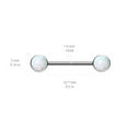 thumbnail image 5 of Titanium Threadless Nipple Ring Barbell 14 Gauge With Front Round Opal, 5 of 10