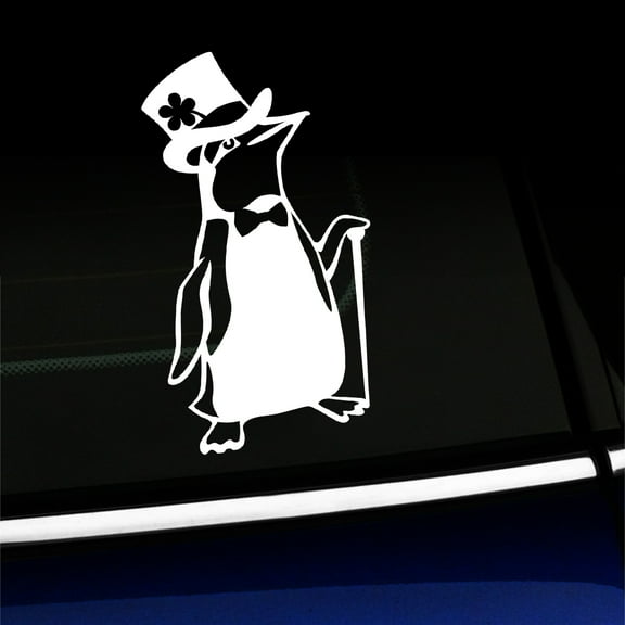 Sir Penguin - Vinyl Car Decal - Choose Color - [WHITE]