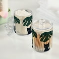 thumbnail image 2 of Yayeee 4 Pack Qtip Holder Bathroom Cotton Swab Canister with Lid Clear Dispenser Set, Black Cat Plants, 2 of 6
