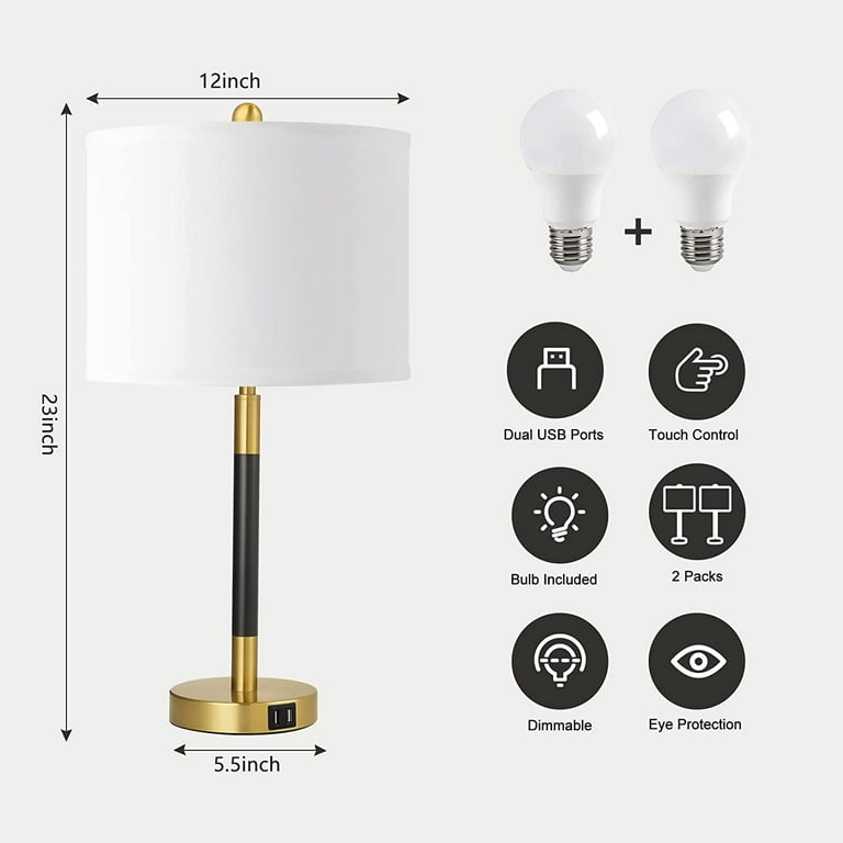 PORTRES Portres 2575 Inches 3 - Way Dimmable Touch Lamps Set