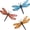 Dragonfly, variant on Jiibva 3Pcs Dragonfly Wall Decor Hanging Dragonfly Sculpture Wall Art Ornament for DIY Home Yard Porch Living Room Decoration