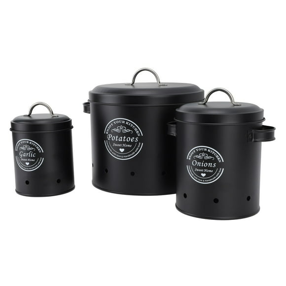 3PCS Potato Storage For Pantry Canister Sets For The Kitchen Counter Garlic Keeper For Counter Onion Keeper Potato Bin Potatoes Storage