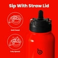 thumbnail image 3 of BOTTLE BOTTLE 40 oz sports water bottle stainless steel insulated water bottle with straw and pills holder neon red, 3 of 7