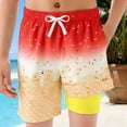 thumbnail image 1 of Teen Boys' Swim Trunks With Ice Print Stretchy Relaxed Quick Dry 13-14 Years Baby Boy Clothes, 1 of 4