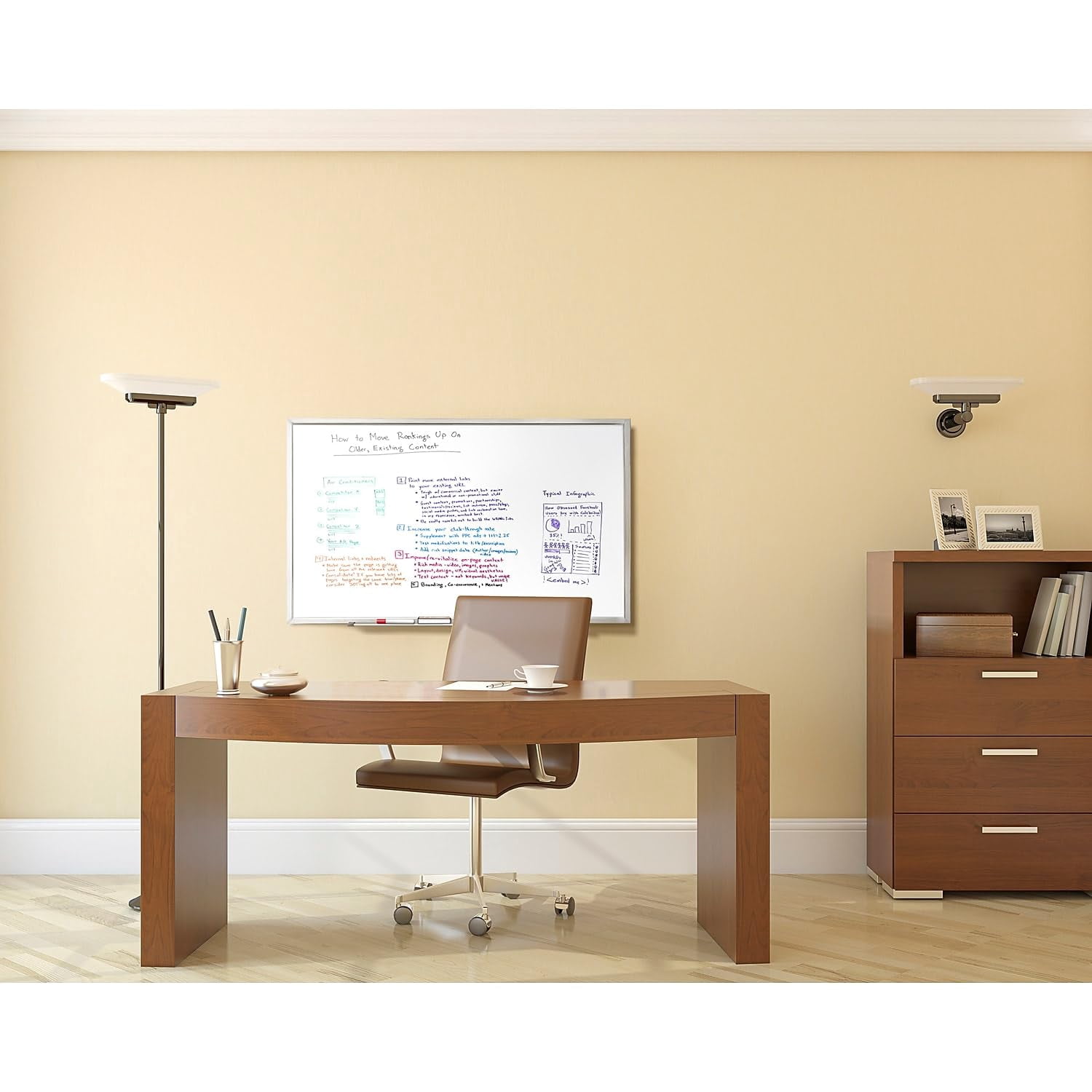 Ghent 36.5" x 60.5" Silver Aluminum Frame Non-Magnetic Whiteboard