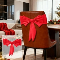 Extra-Thick Air-Cushioned Chair Back Bow – Decorative Ribbon for Banquet Chairs, Holiday Party Chair Decorations, Elegant Soft Fabric Bow for Weddings, Christmas & Special Events, 13.78in, Red