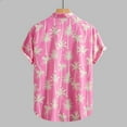 thumbnail image 5 of Stamzod Hawaiian Shirt for Men Casual Short Sleeve Button Down Vintage Tops Summer Tropical Beach Vacation Shirts Oversized Shirts for Men Pink A L, 5 of 7