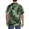 thumbnail image 5 of KLL Tropical Palm Leaves1 Print Men's Shirt Short Sleeve Button Down Summer Cuba Beach Shirts- Medium, 5 of 7