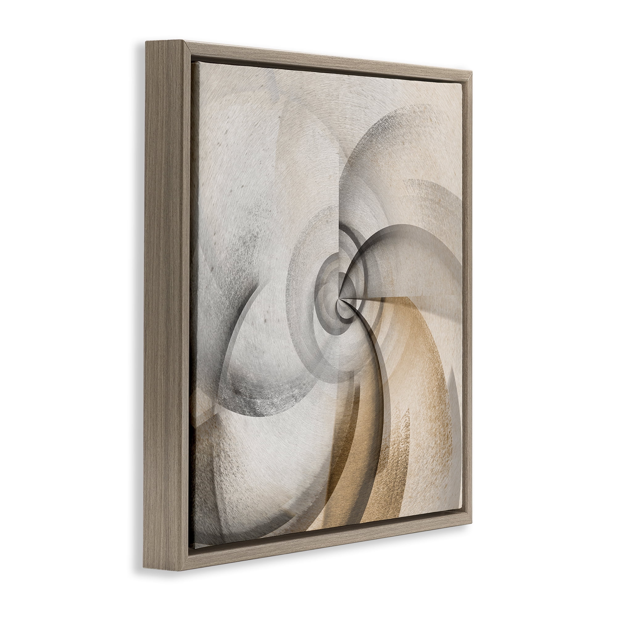 Stupell Industries Spinning Vortex Abstract Abstract Painting Brown Floater Framed Canvas Art Print Wall Art, 18 x 18