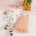 thumbnail image 5 of CAUYDY Newborn Goming Home Outfit Girl Baby Girls Long Sleeved Romper Set Infant Fall Winter Clothing 0 3 6 9 12 18 24 Months Sizes 3-6 Months,White, 5 of 9