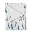 thumbnail image 2 of Tribal Soft Flannel Fleece Blanket, Aztec Exotic Feathers Dreamcatchers Traditional Folk Watercolor Boho Art, Cozy Plush for Indoor and Outdoor Use, 60" x 80", Violet Blue Pale Green, by Ambesonne, 2 of 5