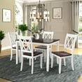 thumbnail image 2 of 5 Piece Dining Table Sets, Metal Dinette Set Faux Marble Rectangular Breakfast Table with Metal Legs & Black Finish Frame, Dining Table and Chairs for an Apartment or Breakfast Nook, Coffee, S12514, 2 of 7