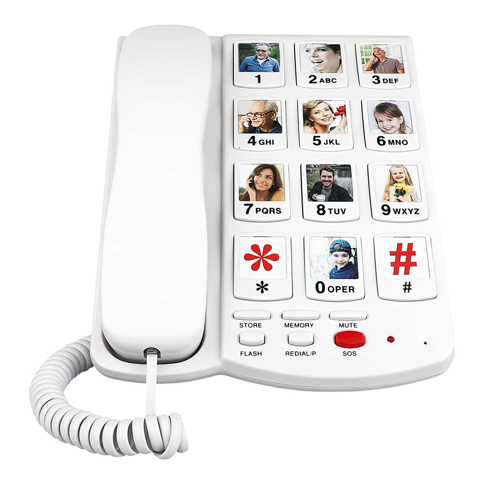 Big Button Corded Phone Amplified Hearing Caller ID Speakerphone FC-1507-LCD 
