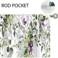 thumbnail image 5 of Eucalyptus Botanical Leaves Purple Floral Kitchen Window Curtains Flower Plant Leaf Small Window Treatment Sage Green Cafe Short Curtains for Bathroom Treatment Tier Drapes 27.9x39 inch, 5 of 6