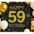thumbnail image 4 of Glamorous Golden 59th Birthday Banner with Balloons Cake and Gifts Backdrop for Birthday Party Decorations Photography Props Happy Birthday Celebrations, 4 of 8