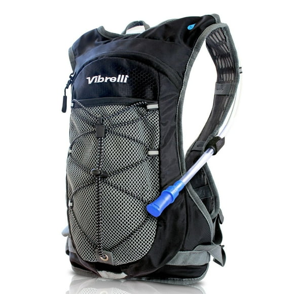 Vibrelli Hydration Pack & 2L Hydration Water Bladder - High Flow Bite Valve - Hydration Backpack with Storage - Lightweight Running Backpack, Also for
