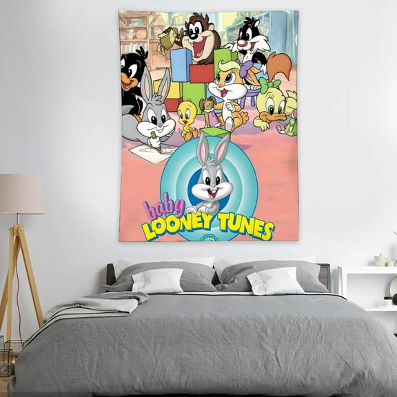 ZHANGCAIFENG Baby Looney Tunes-Theme Anti-pilling Tapestry Gift Wall Hanging Backdrop for Room Bedroom Girls Fans Background Banner Party Birthday Supplies Decor
