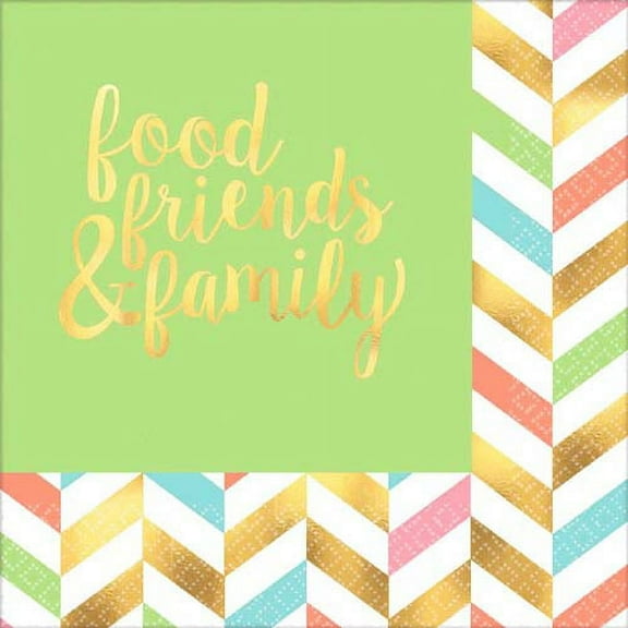 Pastel Confetti 'Food Friends and Family' Lunch Napkins (16ct)