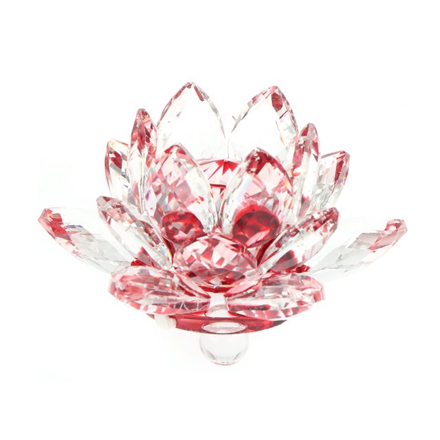 60mmkvartskristalllotusblommahantverkglasfigurergåvaRed